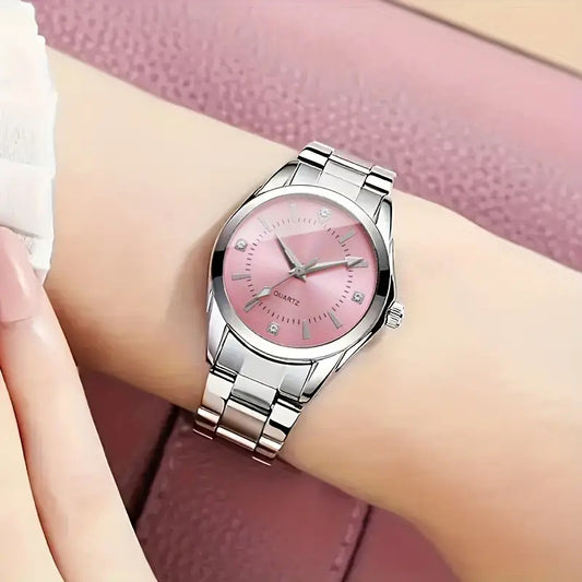 1pc Women's Elegant Minimalist Round Dial Quartz Watch - The Perfect Gift for Her