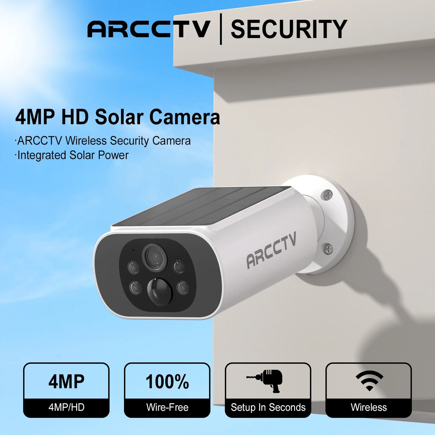 Câmera Solar WiFi Sem Fio